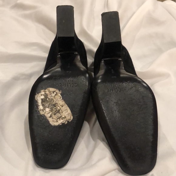 Celine black suede block heels - Picture 6 of 8
